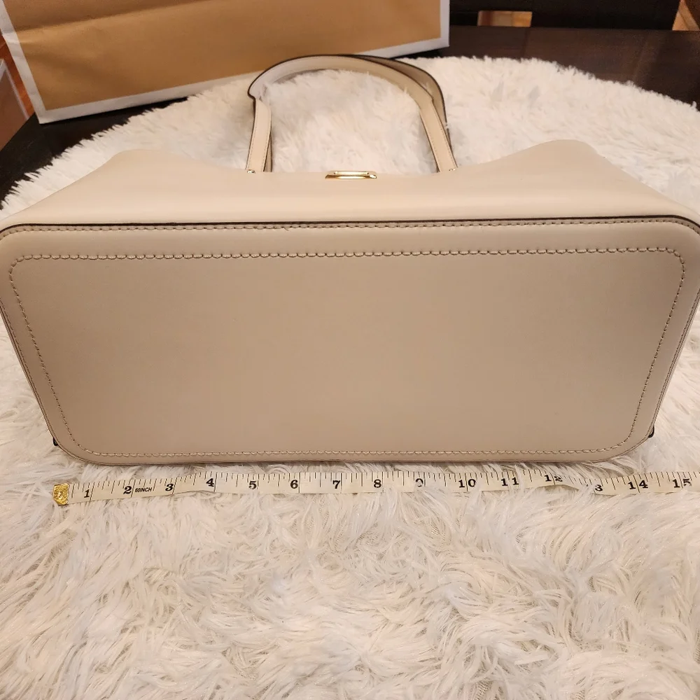 Michael Kors Women's Manhattan Smooth Leather Shoulder Tote Bag/Lt Cream/NWT/ - Picture 12 of 17